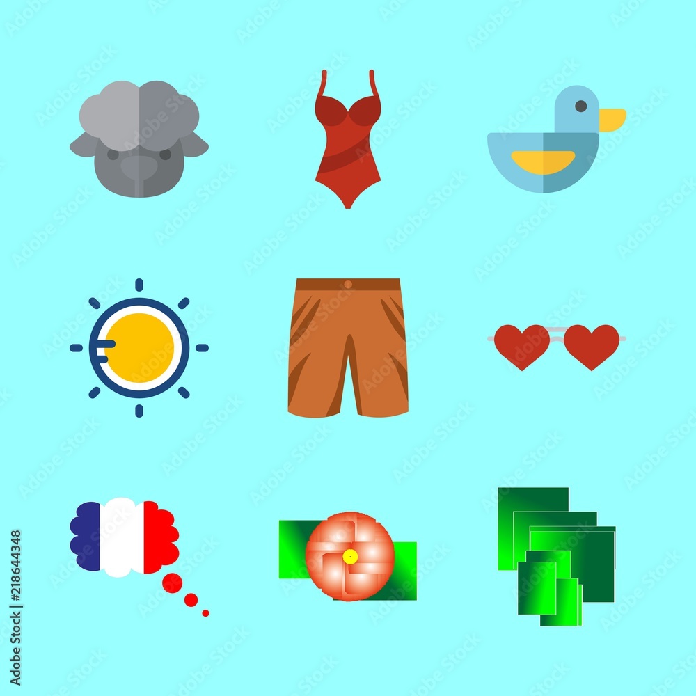 summer icons set. natural, effect, trend and beauty graphic works summer icons set. natural, effect, trend and beauty graphic works