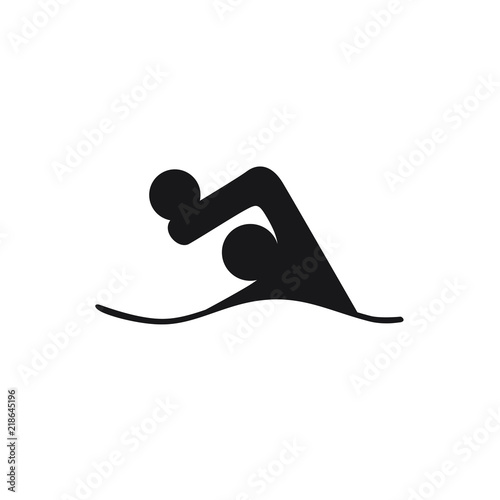 water polo black logo symbol swimmer with ball on white background athletics