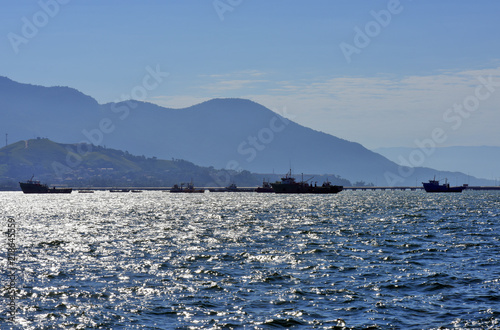 Ships of the petroleum industry anchored in terminal photo