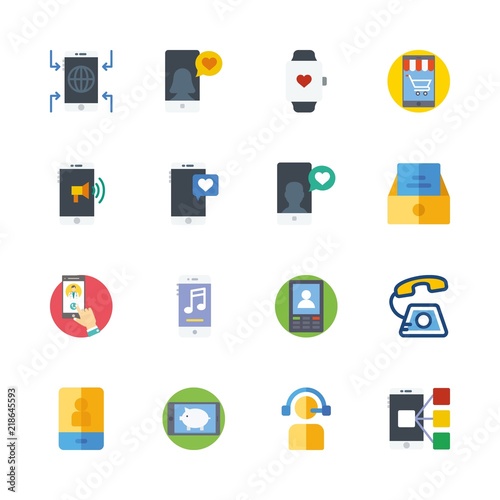 telephone icons set. call, technology, template and sunglasses graphic works