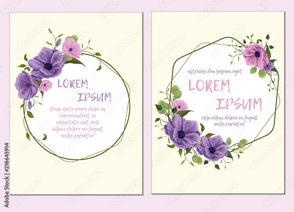 Purple And Green Wedding Invitation Templates
