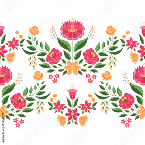 Plakat węgry ludowy wzór indyjski kwiat