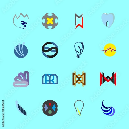 logo vector icons set. inspiration program logo, winter resort logo, car brand logo and dentist logo in this set