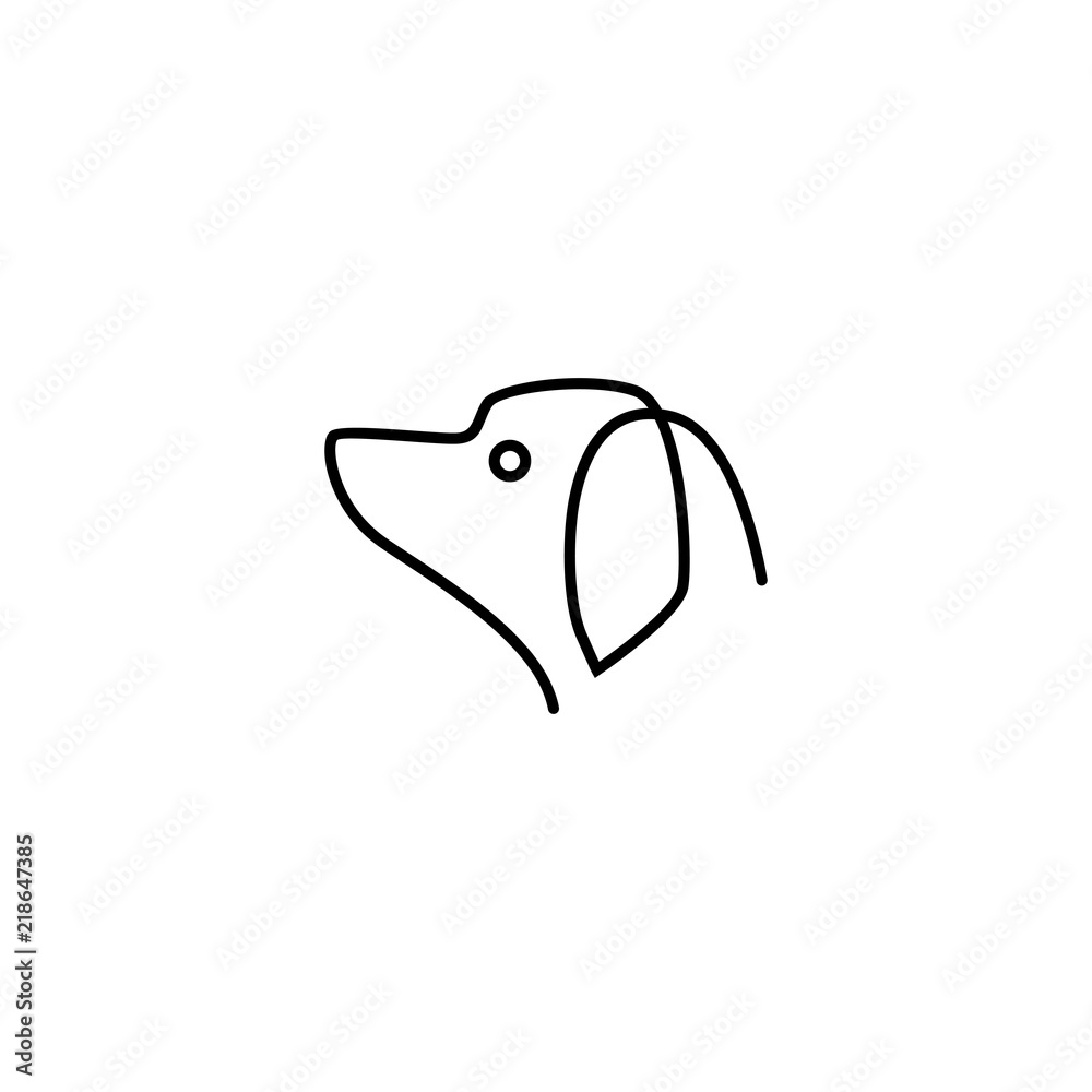 continuous dog head logo vector icon illustration continuous dog head logo vector icon illustration