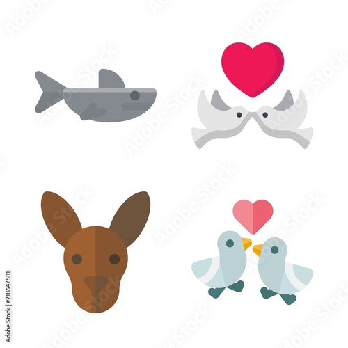 animals icons set. pair, isolated, feather and caressing graphic works