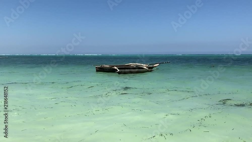 Wooden boat. Ocean. Zanzibar. Tanzania.