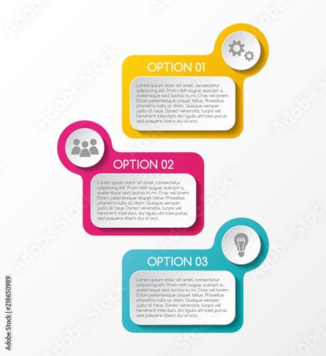 Design of colorful infographic with icons. Vector.