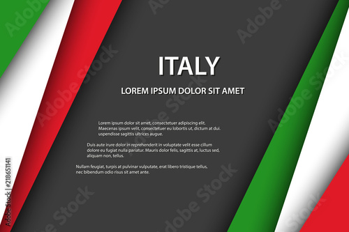 Vector background with Italian colors and free grey space for your text, Italian flag, Made in Italy, Italian icon a and symbol