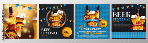 Oktoberfest beer festival advertisement poster template. Oktoberfest background for flyer cover, billboard, invitation card design