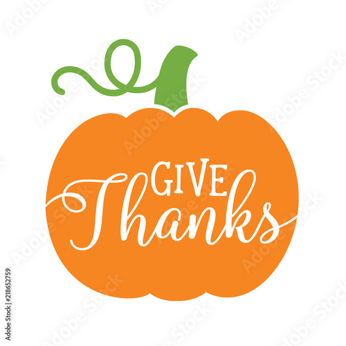 Photo Pumpkin with text Give Thanks