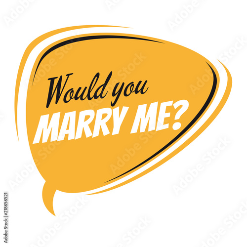 would you marry me retro speech bubble