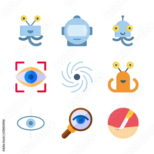 9 science icons set