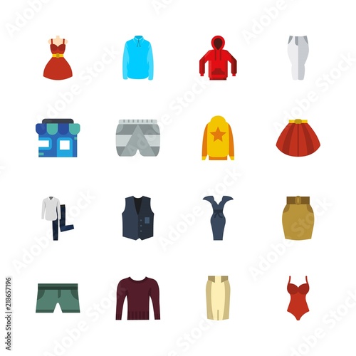 clothes vector icons set. store  sweater  pants and shirt and trousers in this set