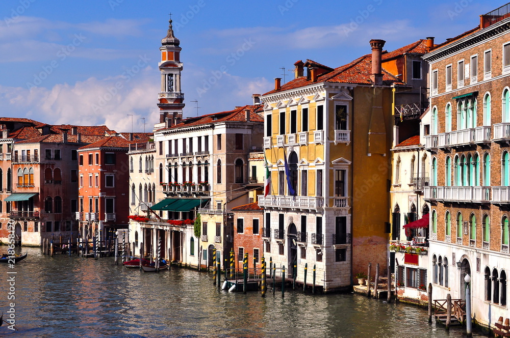 Venice canals, architecture and gondolas, Italy