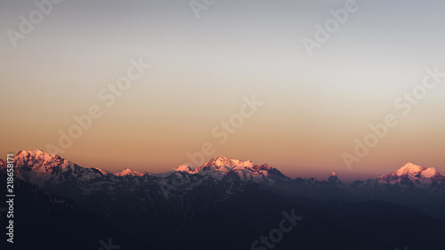 Mountains profile at sunrise © ezgode