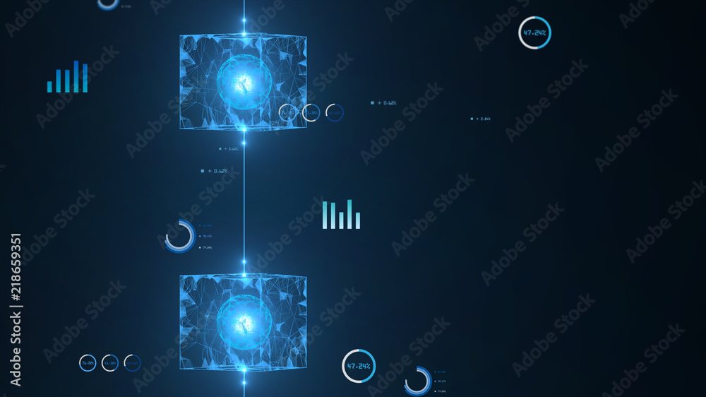 Fototapeta premium Block chain concept.