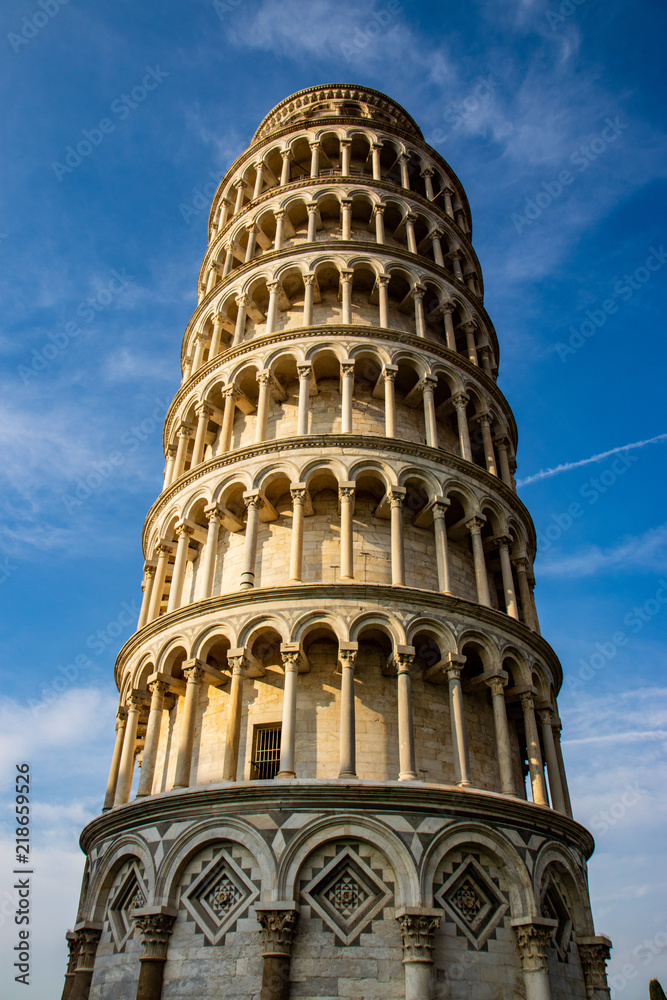 The famous leaning tower of pisa