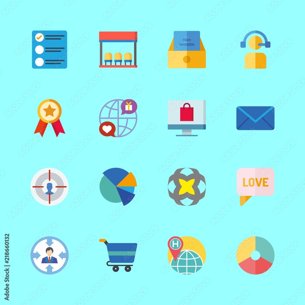 marketing icons set. strategy, fun, touchscreen and server graphic works marketing icons set. strategy, fun, touchscreen and server graphic works