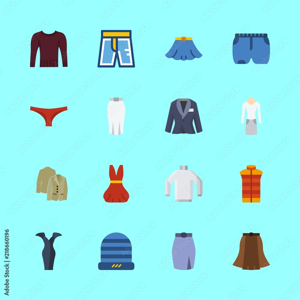 16 clothes icons set