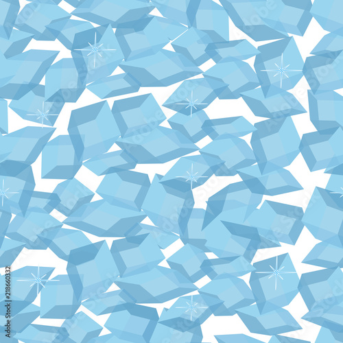 Pattern seamless with a Ice cubes on an isolated background