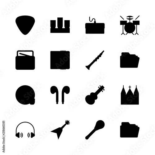 music icons set. fun, chord, solo and folder graphic works