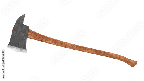 3D render long ax isolated on white background