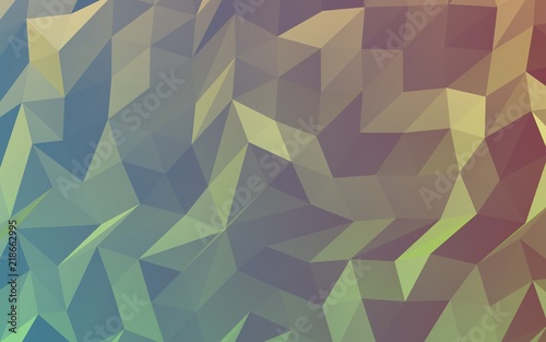 Abstract triangle geometrical green background. Geometric origami style with gradient. 3D illustration