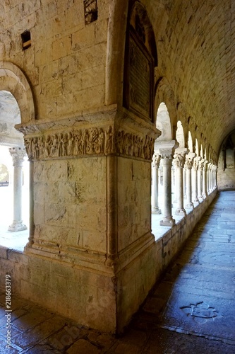 The patio of the Cathedral of Gothic Cathedral of Girona of St. Virgin Mary. photo