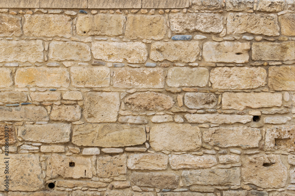 Brown stone wall, background, texture