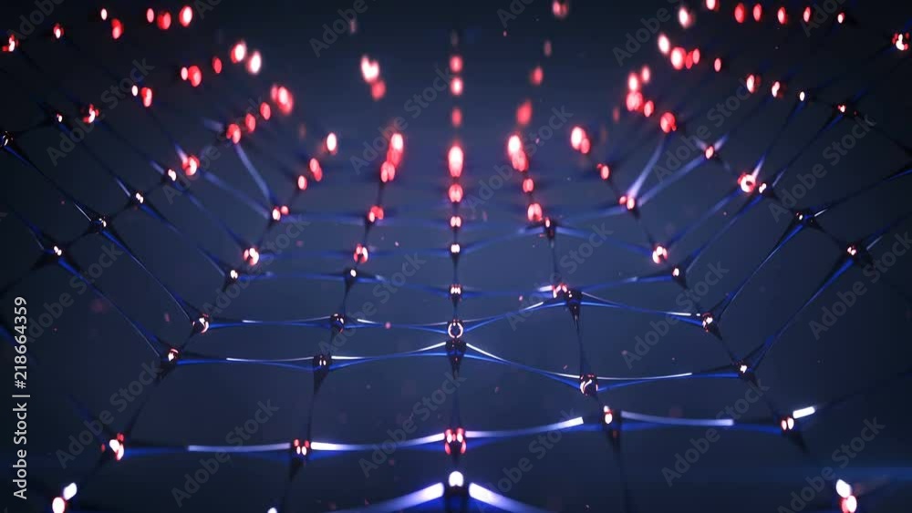 Transparently technology grid. Futuristic sci-fi concept. Abstract 3D rendering with DOF. Seamless loop animation 4k UHD 3840x2160
