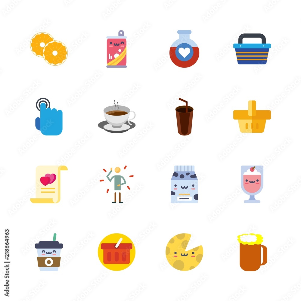 drink vector icons set. hottea, milkshake, orange and illness in this set drink vector icons set. hottea, milkshake, orange and illness in this set
