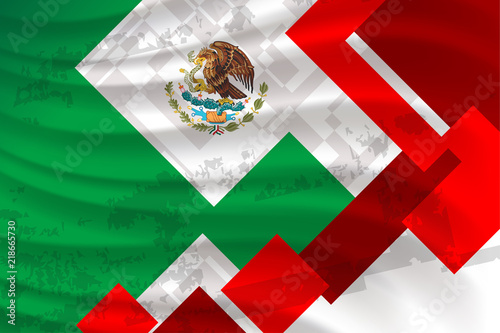 Mexico flag color background concept for National holiday, Independence Day and other events, Vector illustration