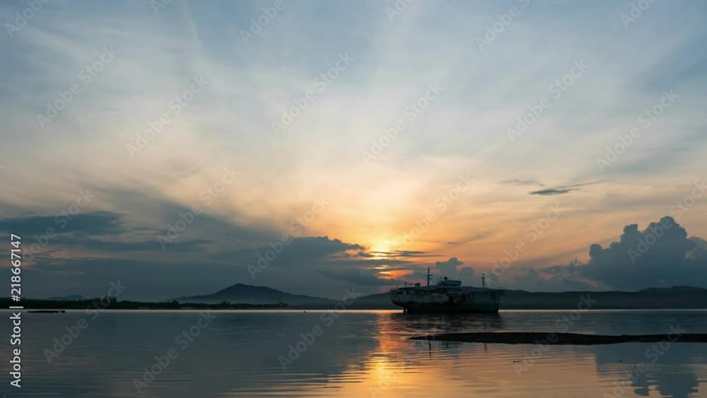 Beautiful light sunset or sunrise with reflex in the water at phuket thailand scenery background 4K timelapse Beautiful light sunset or sunrise with reflex in the water at phuket thailand scenery background 4K timelapse