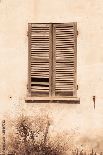 Details of an abandoned building s facade  Pesaro  Italy  Europe 