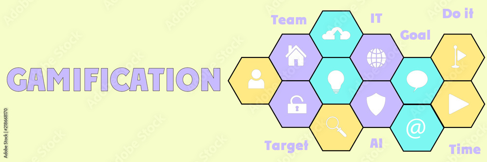 GAMIFICATION It computer Modern technology concept GAMIFICATION It computer Modern technology concept