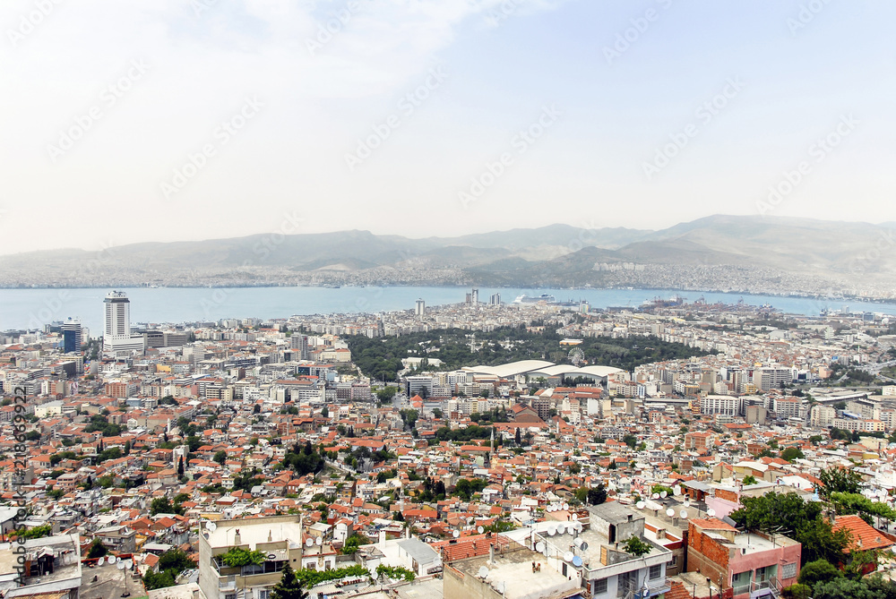 Izmir, Turkey, 20 May 2008: Panoramic View of Izmir at Kadifekale