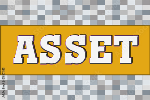 Asset Logo Banner Stamp on mosaic texture