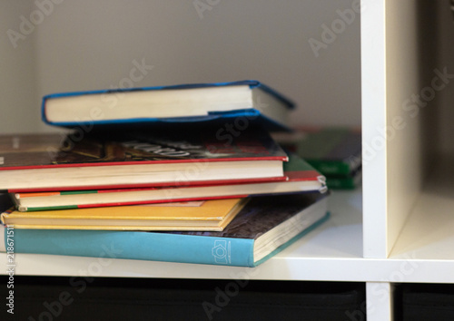The White Bookshelf and several books lying in disarray © Egor