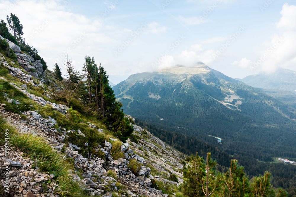 Fototapeta premium View from Latemar hiking trail