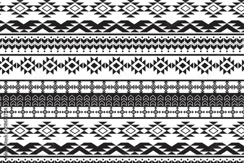 Tribal art pattern. Ethnic geometric print. Aztec colorful repeating background texture