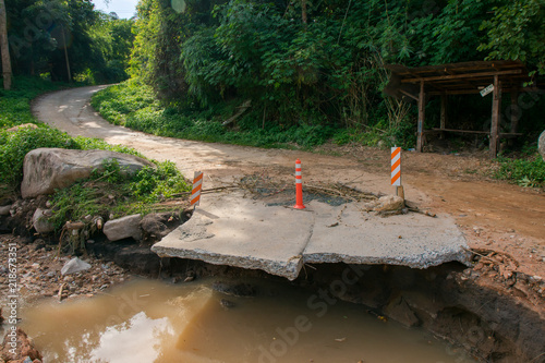 Thailand, Chiangrai - Chiangmai road #118, after flooding photo