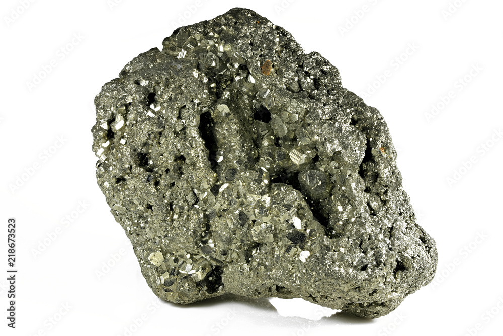 pyrite from Peru isolated on white background pyrite from Peru isolated on white background