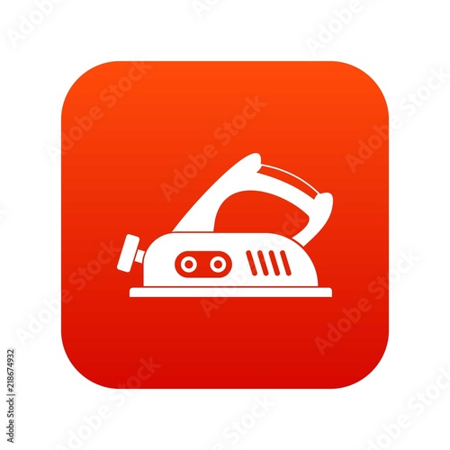 Jack plane icon digital red for any design isolated on white vector illustration