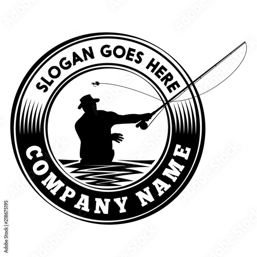 Fly fishing logo. vector and illustration.
