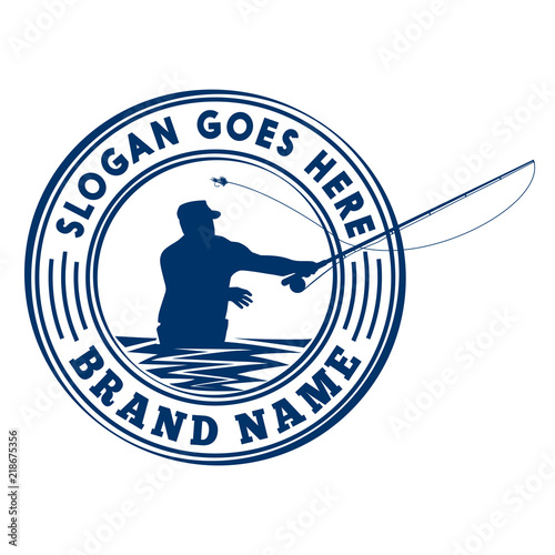 Fly fishing logo. vector and illustration.
