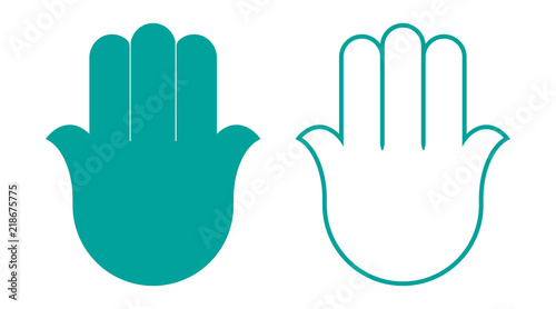 Hamsa. Popular Arabic and Jewish amulet. Vector illustration.