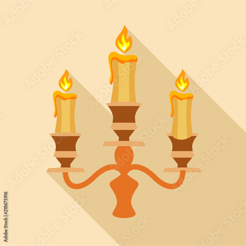 Candelabra candle icon. Flat illustration of candelabra candle vector icon for web