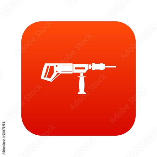 Electric drill, perforator icon digital red for any design isolated on white vector illustration