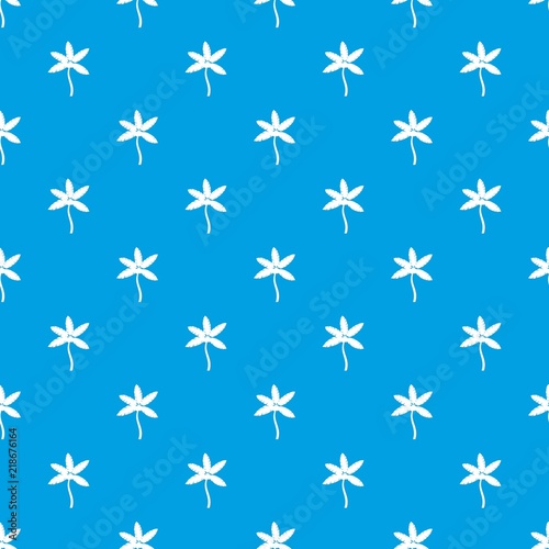 Palm tree with coconuts pattern repeat seamless in blue color for any design. Vector geometric illustration
