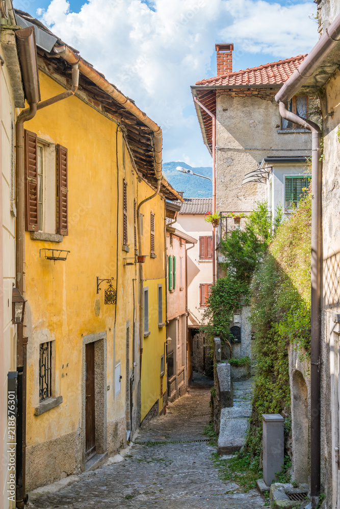 Fototapeta premium Scenic sight in Nesso, beautiful village on Lake Como, Lombardy, Italy.